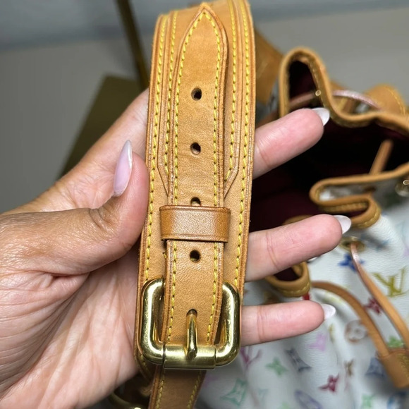 Authentic Louis Vuitton Multicolor Petit Noe Bucket Style White Monogram Rainbow - Picture 9 of 17